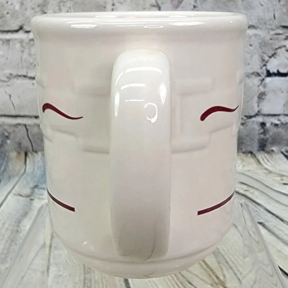 Longaberger Pottery‎ Coffee Mug Woven Traditions Heritage Red Ceramic Cup 12 oz